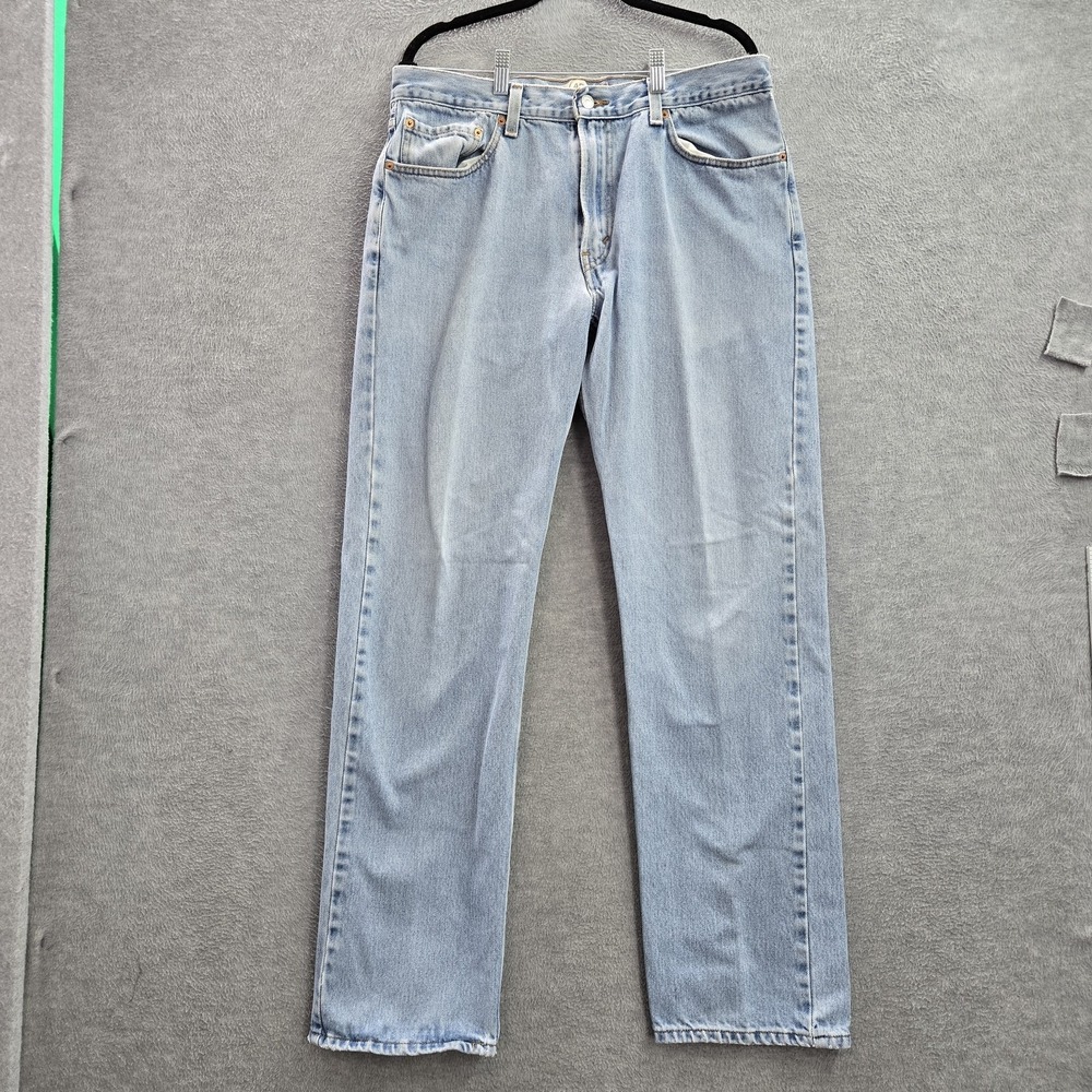 VINTAGE Levi's 505 Men Jeans 36X34 Light‎ Blue Denim Logo 32" Inseam Y2K